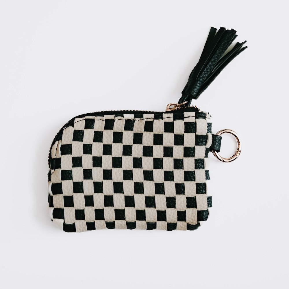 Paris Checkered Wallet - Black