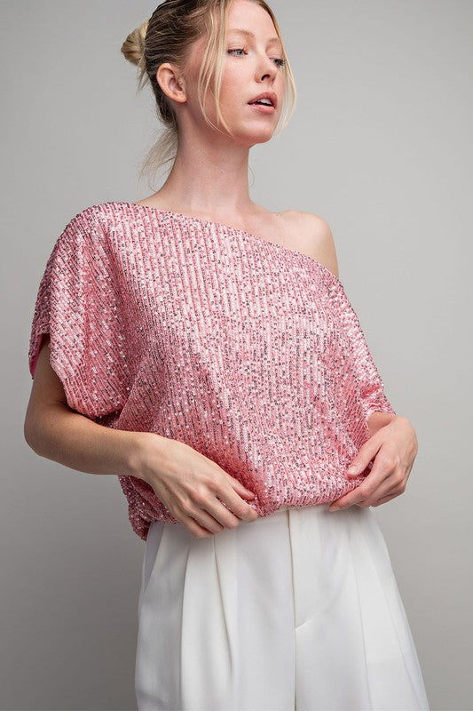 Pink Sequins Top