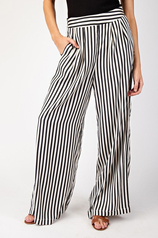 Black and White Striped Pant