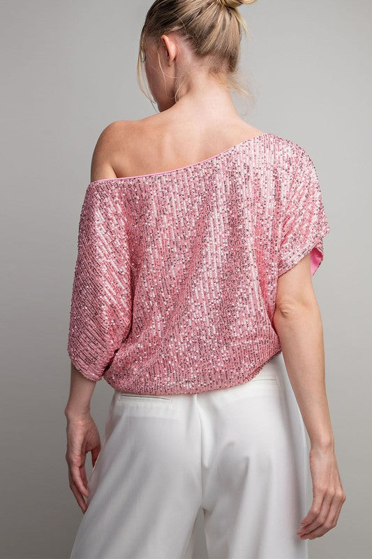 Pink Sequins Top