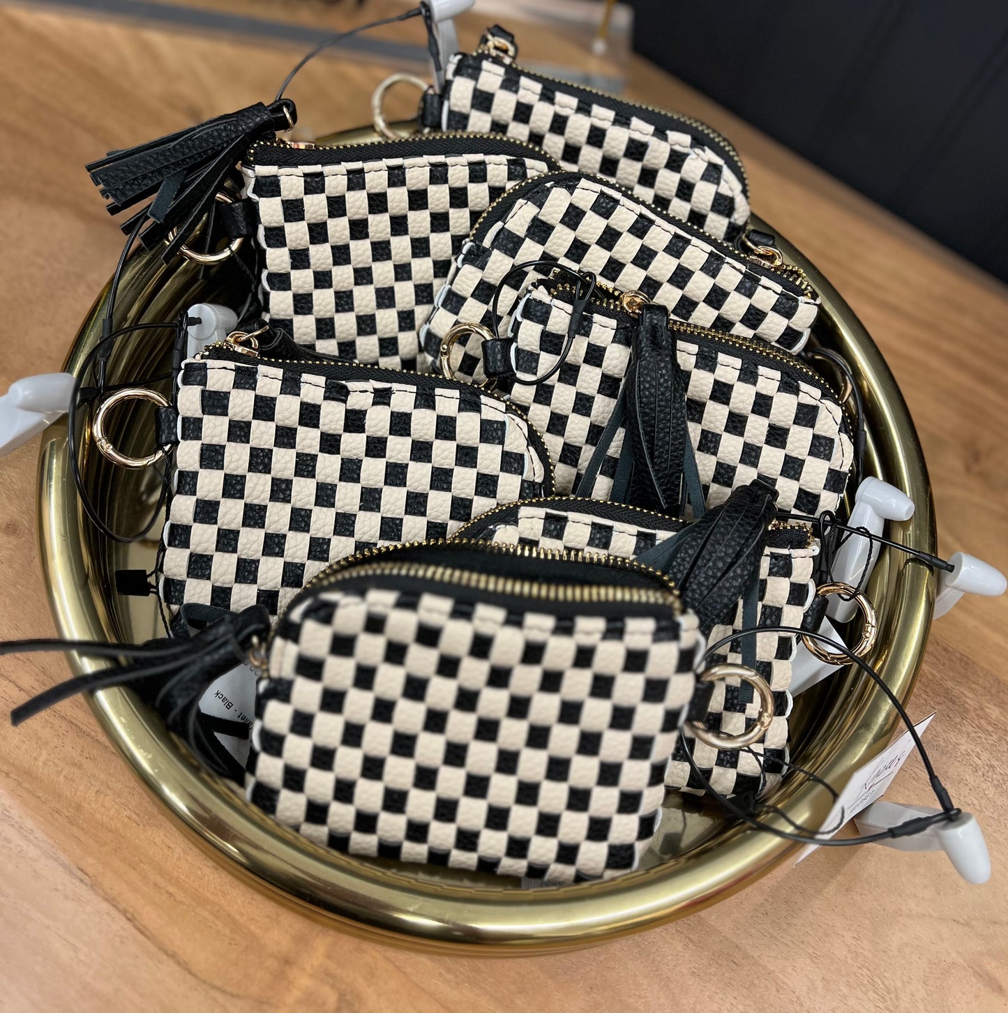 Paris Checkered Wallet - Black