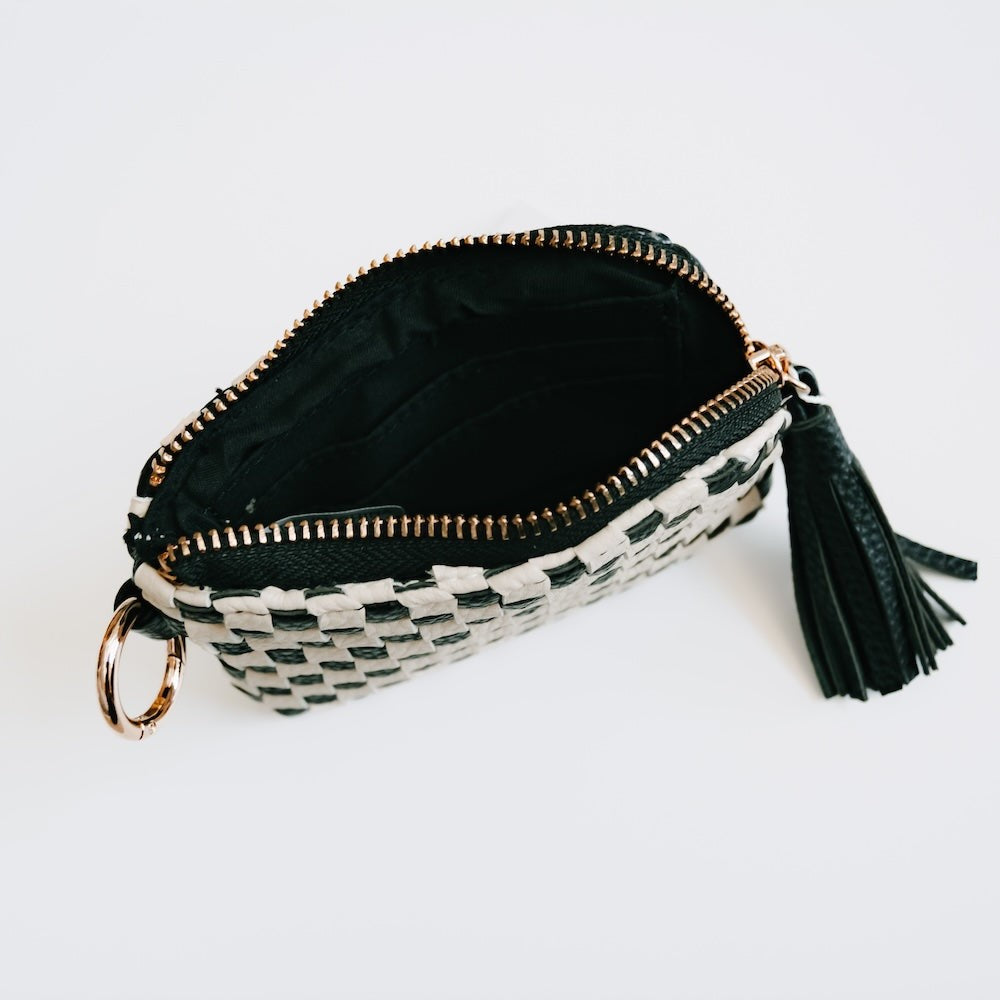 Paris Checkered Wallet - Black