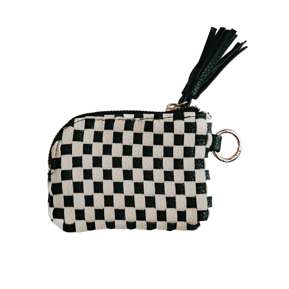 Paris Checkered Wallet - Black
